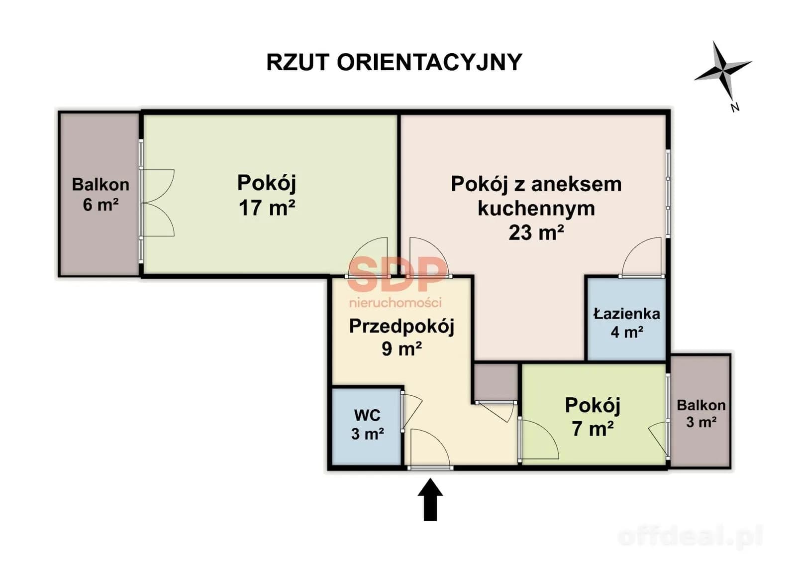 3-pokojowe mieszkanie z dwoma balkonami przy Pl. Grunwaldzkim