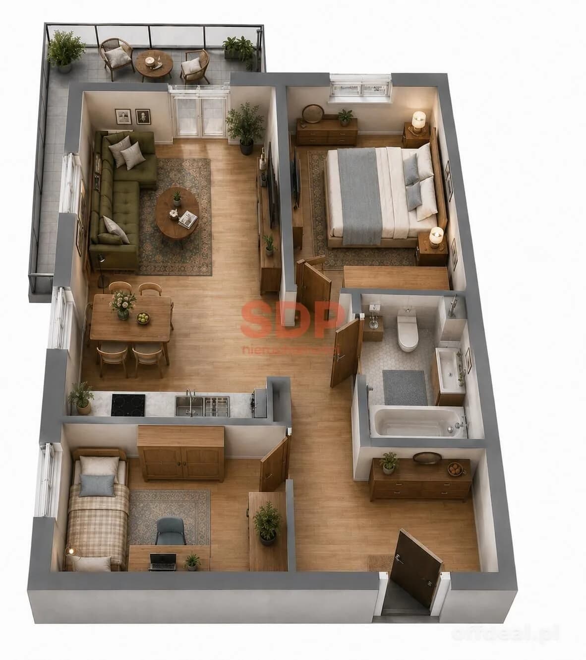 3-Zimmer Wohnung zum Verkauf in Wrocław, Fabryczna, Pracze Odrzańskie | 55,69 m²