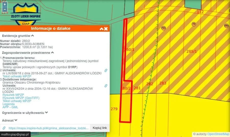 terrain à vendre à Sobień | 1 200 m²