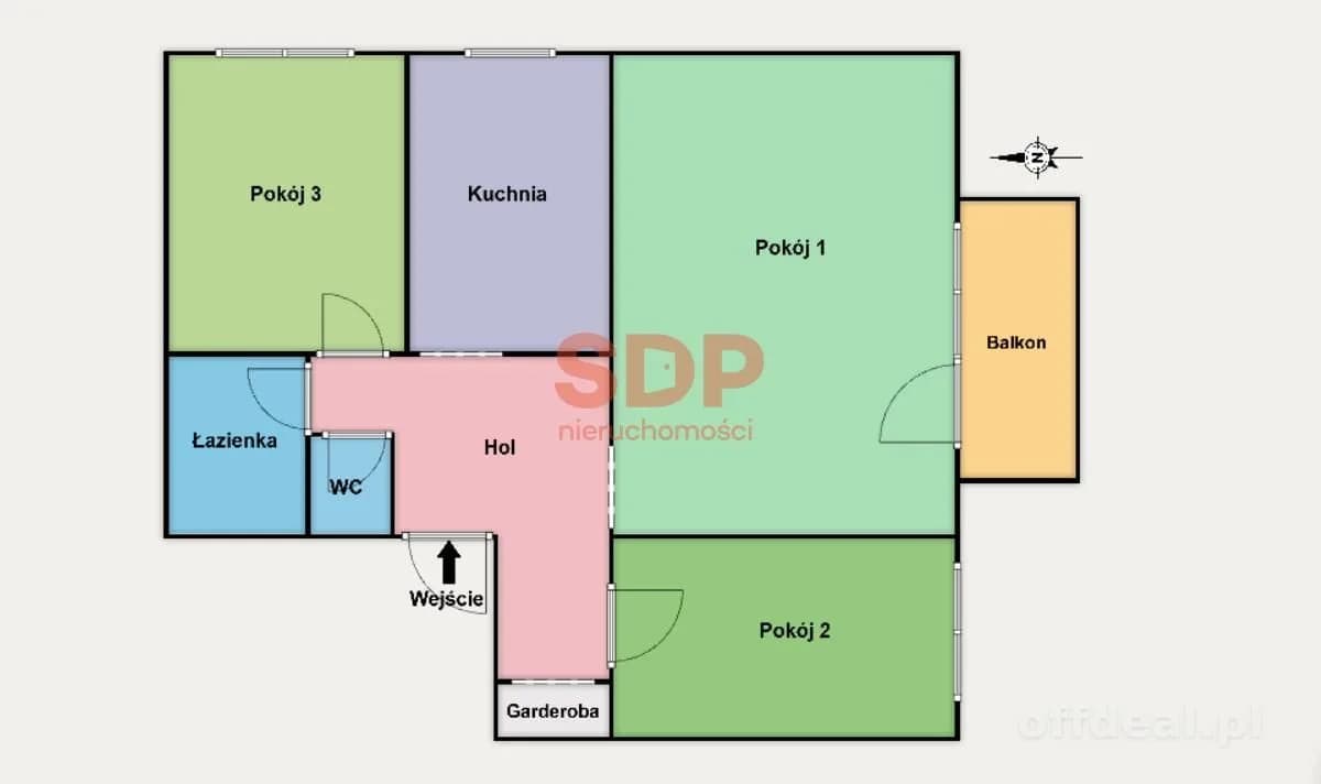 3 pokoje | pełny rozkład | duży balkon | Julianów