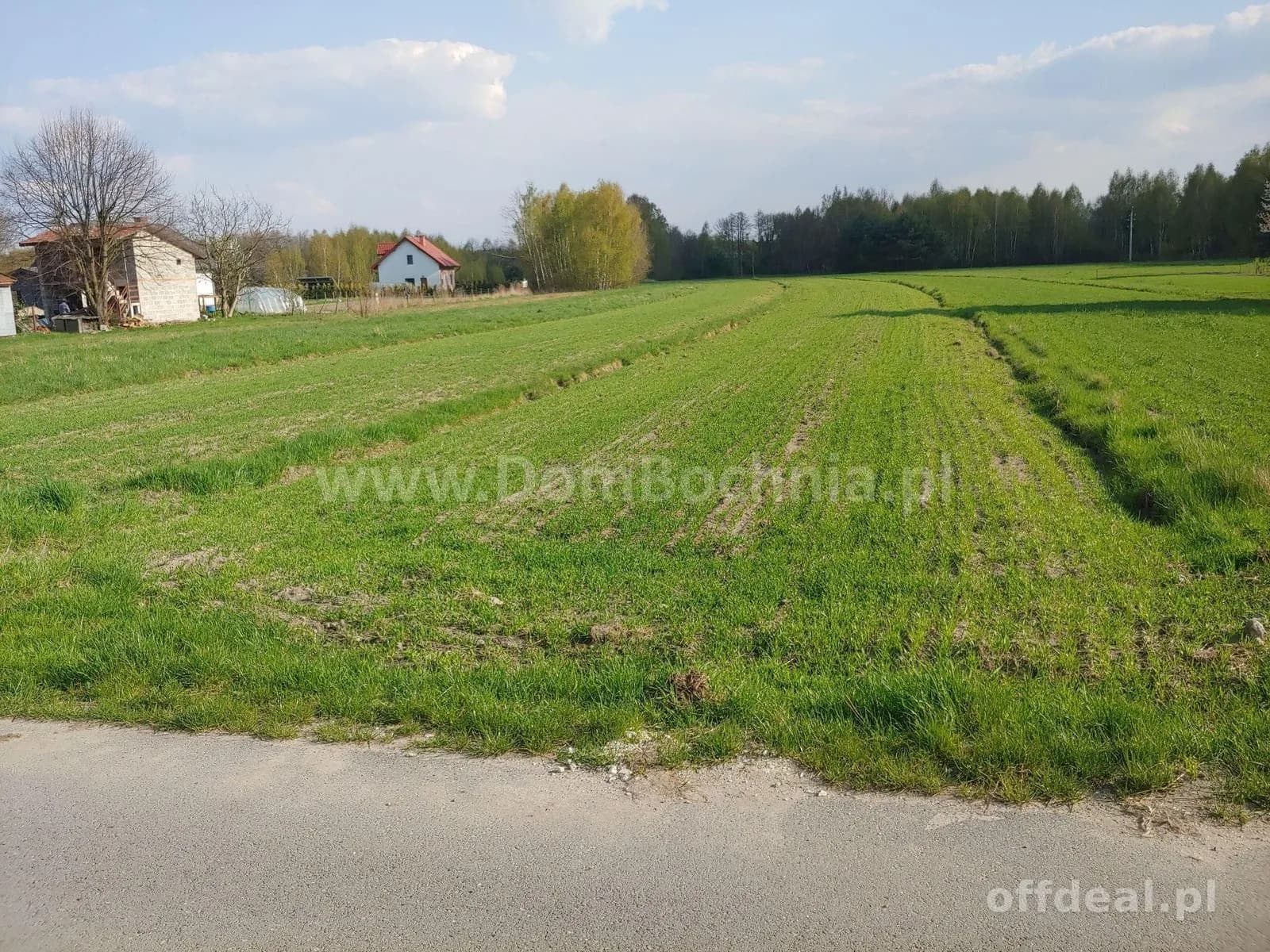 Dąbrówka k.Bochni wąska działka budowlana