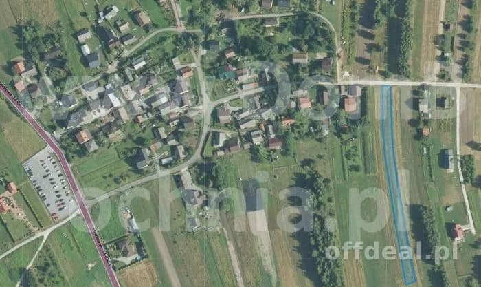 Dąbrówka k.Bochni wąska działka budowlana