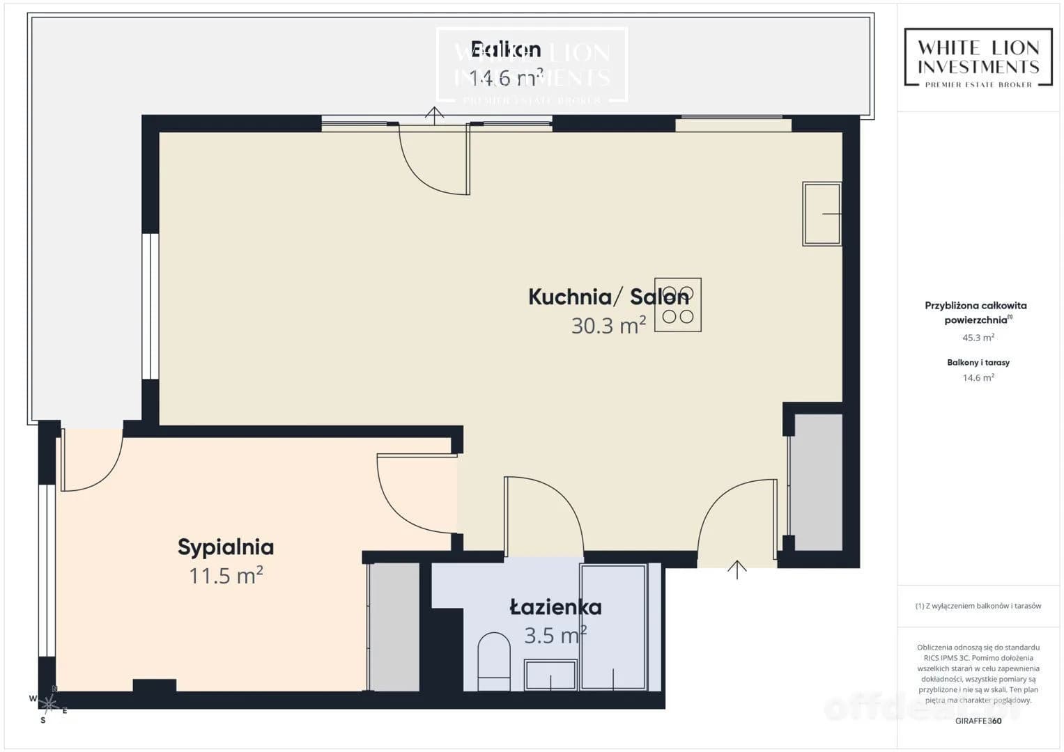 Nowoczesne 2 pokoje | Balkon 14,6 m² | Garaż