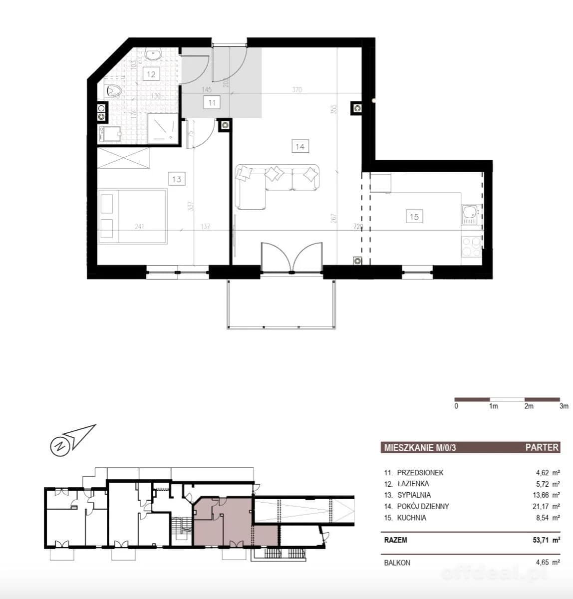 2-room apartment for sale in Wrocław, Krzyki, Klecina | 53.71 m²