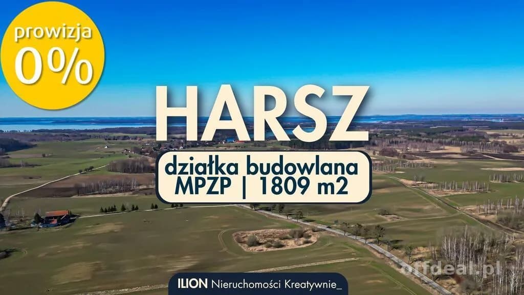 Harsz | działka budowlana 1809 m2 | MPZP