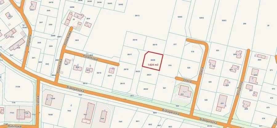 plot for sale in Niekanin | 1,624 m²