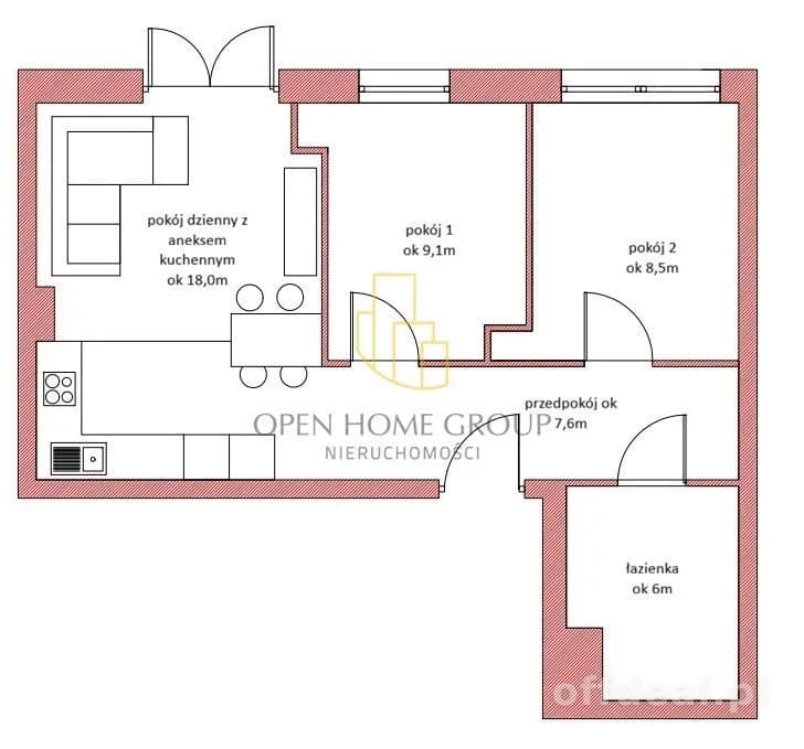 квартира на продаж у Wrocław, Krzyki, Ołtaszyn | 3-кімн. | 50 m²