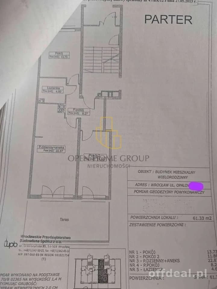 3 pokoje | Ołtaszyn | duży taras 17 m² | po remoncie | niski czynsz