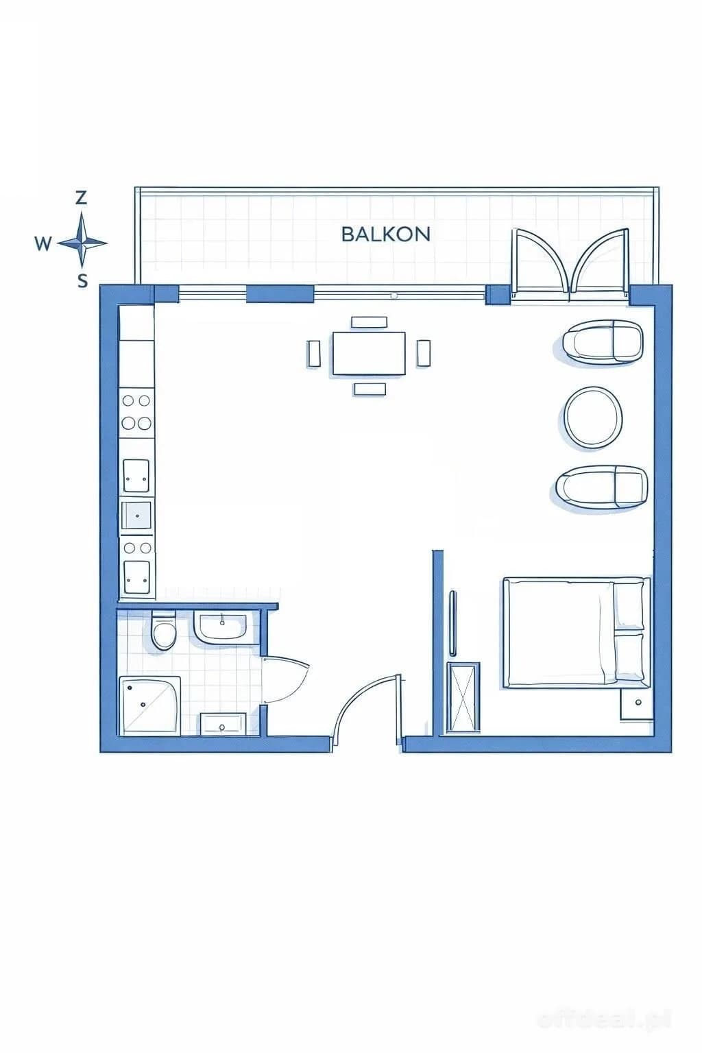 квартира на продаж у Kołobrzeg, Portowa | 1-кімн. | 36 m²