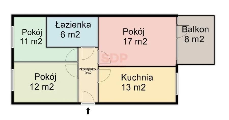 квартира в оренду у Wrocław, Krzyki, Jagodno | 3-кімн. | 68 m²