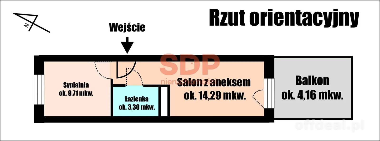 2-Zimmer Wohnung zum Verkauf in Iwiny | 32,31 m²