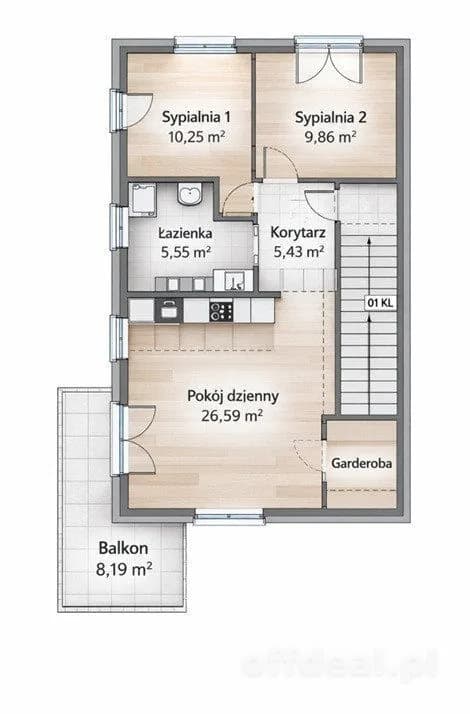 appartement à vendre à Kiełczów | 3 pièces | 57,68 m²