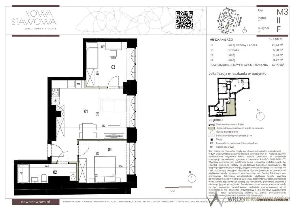 Zdjęcie 2: Mieszkanie, 3 pokoje, 53 m², Wrocław