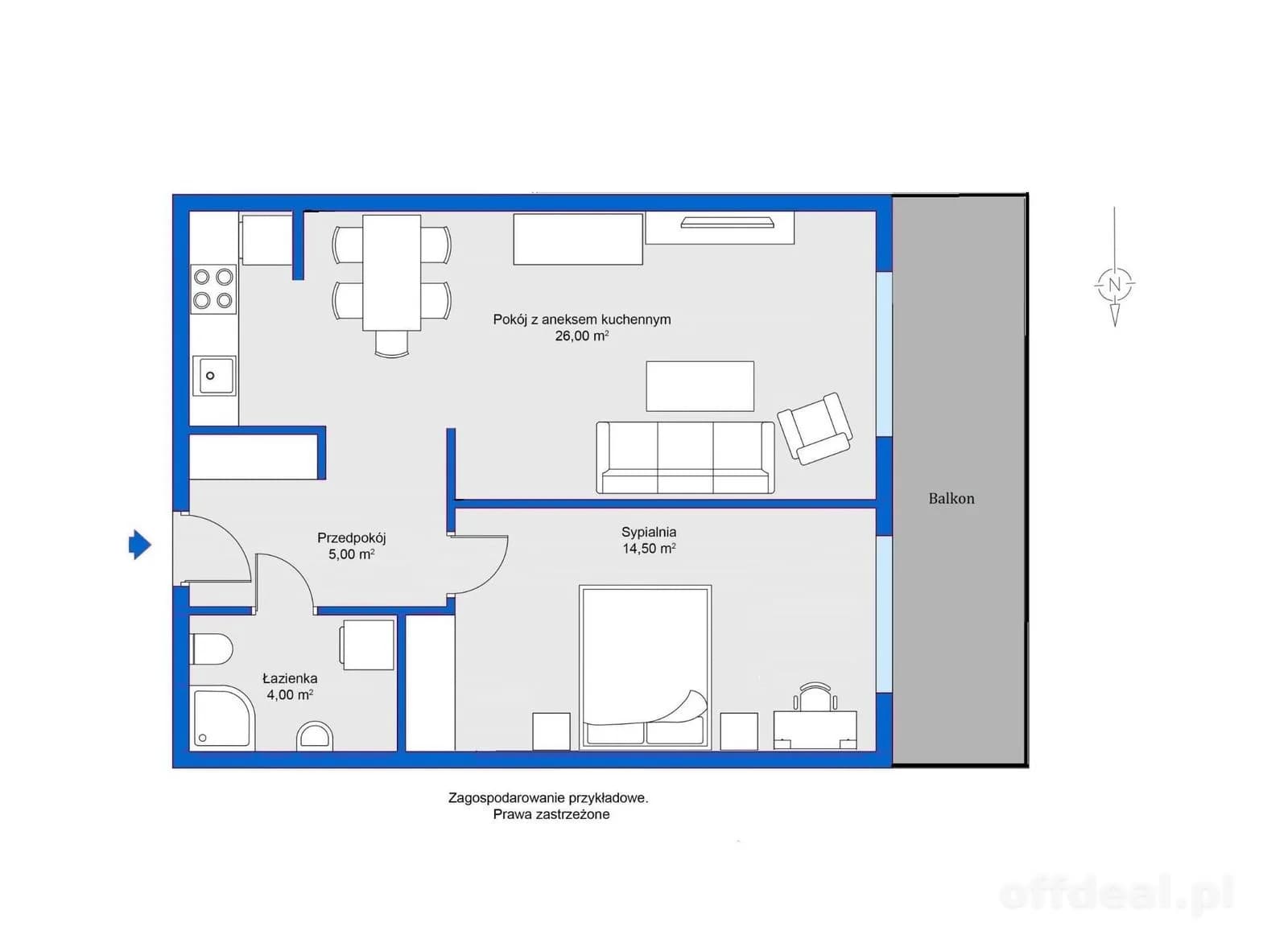 appartement à vendre à Kołobrzeg, Nadmorska | 2 pièces | 49,79 m²