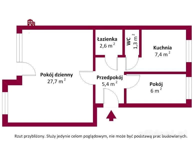 2-room apartment for sale in Krosno Odrzańskie | 49.6 m²