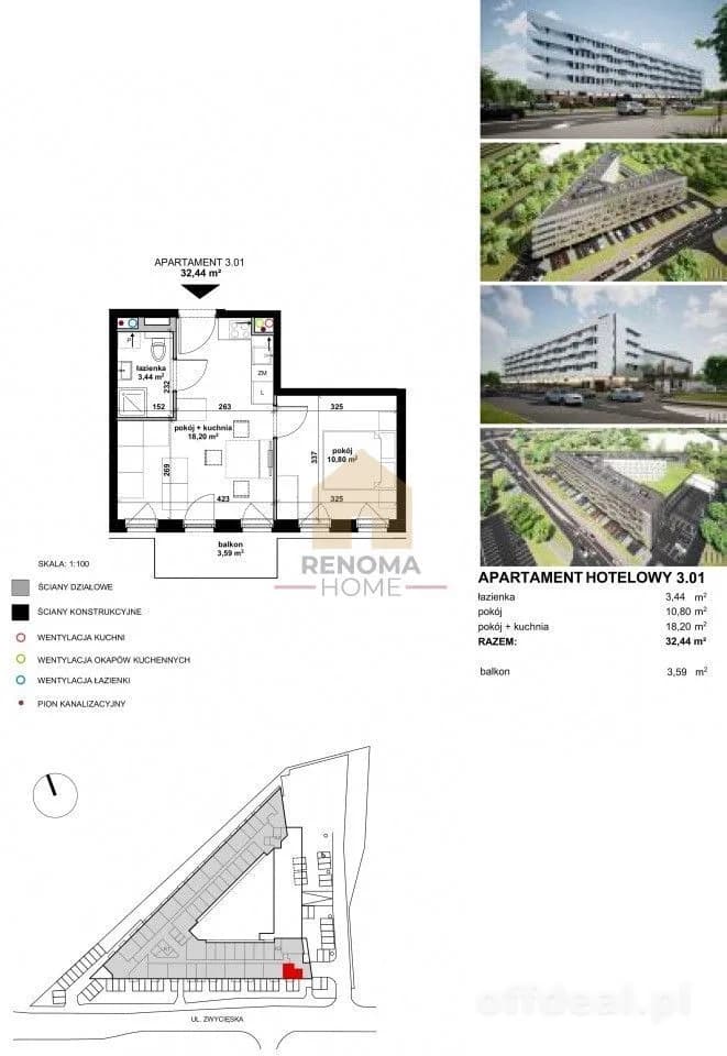 Apartament inwestycyjny 32m2 2 pok| Zwycieska 3