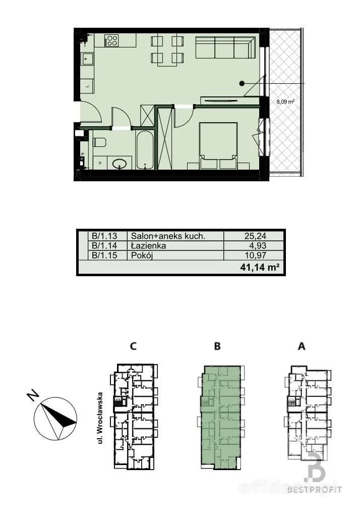 2-room apartment for sale in Słupsk | 40.67 m²