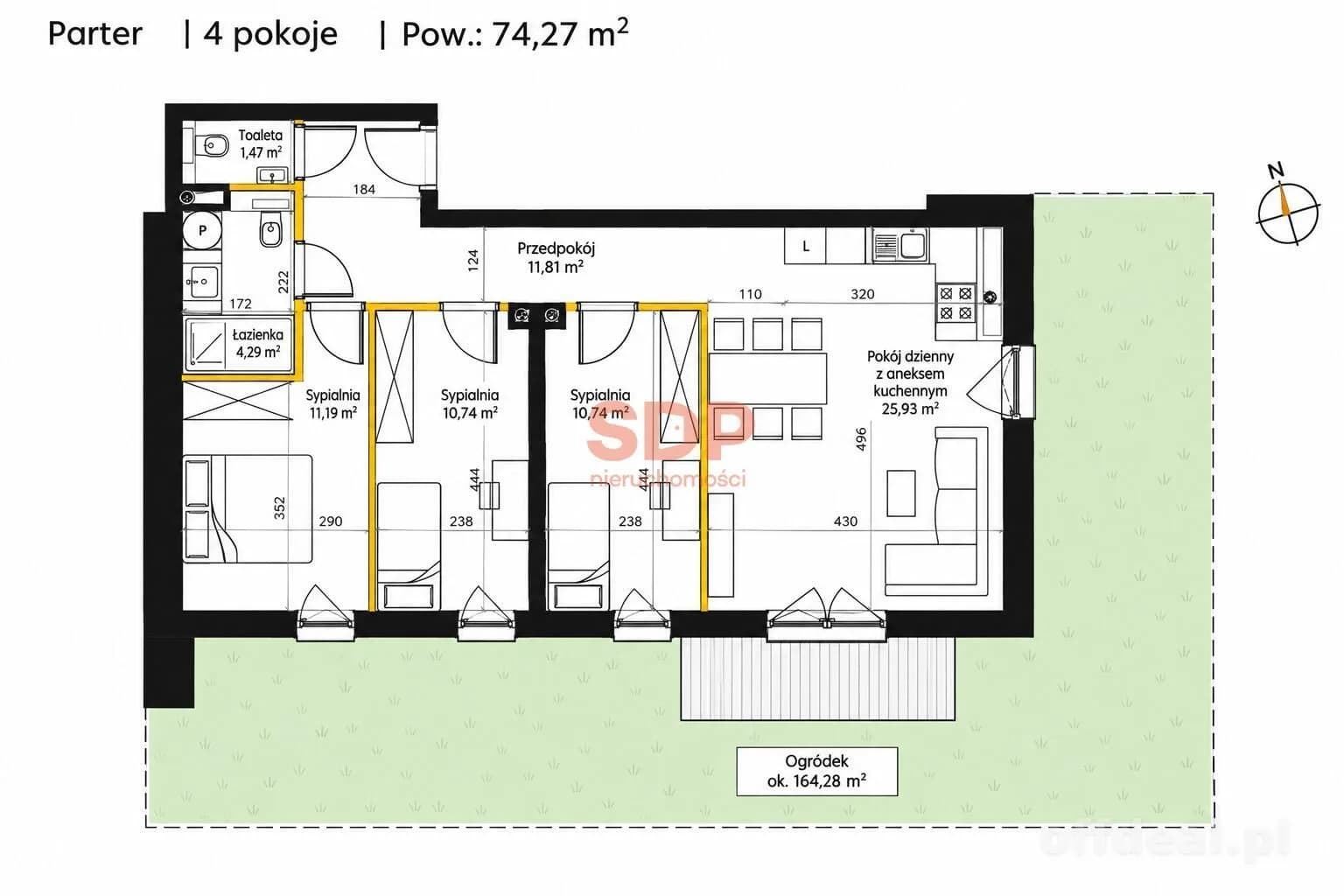Photo 4: Appartement, 4 rooms, 74 m², Wrocław