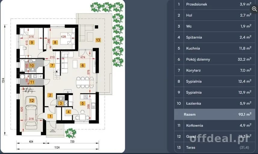 Parterowy Dom na lata AG1 Dąbrówka Bochnia Brzesko