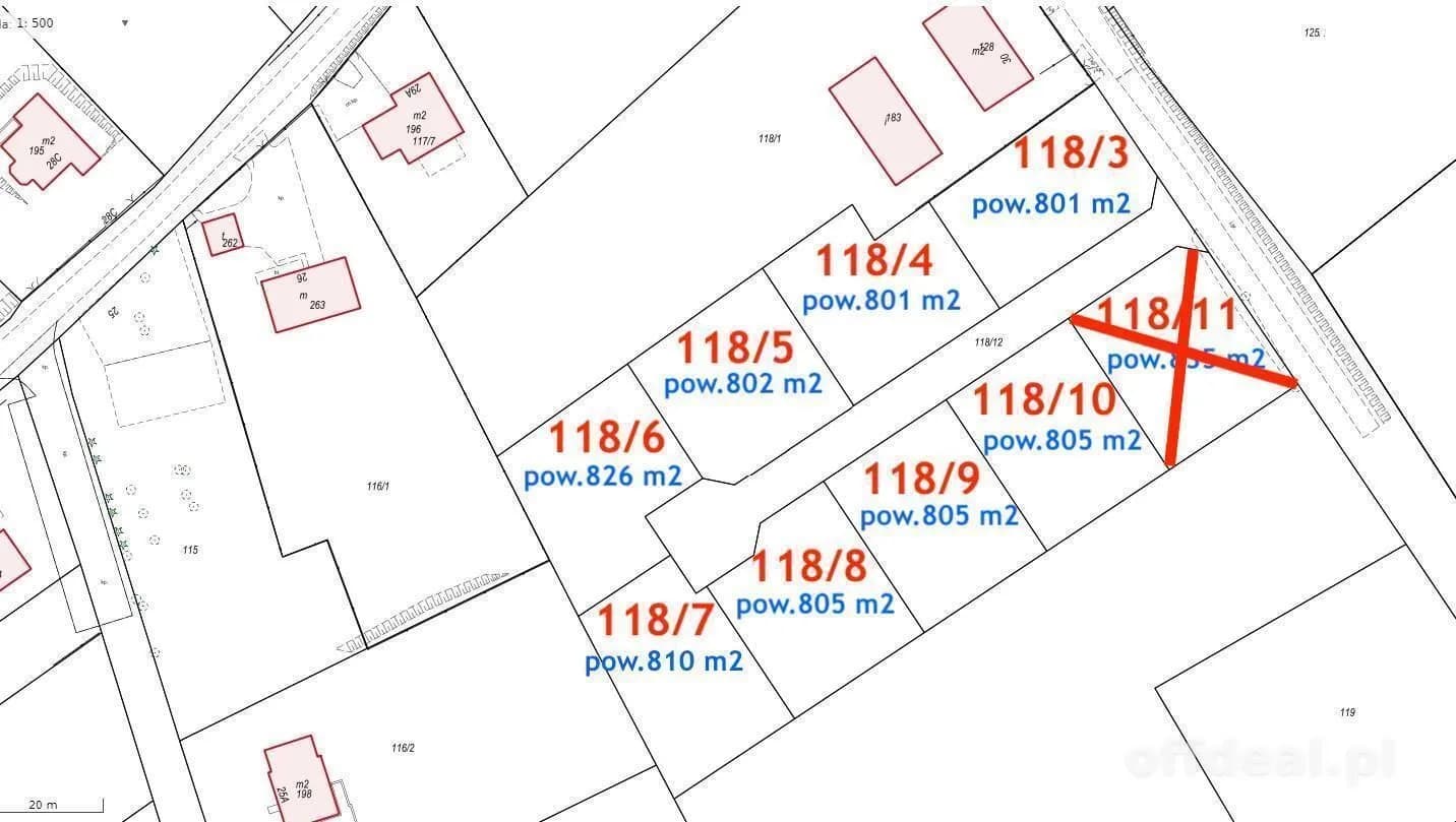 ділянка на продаж у Ołużna | 801 m²