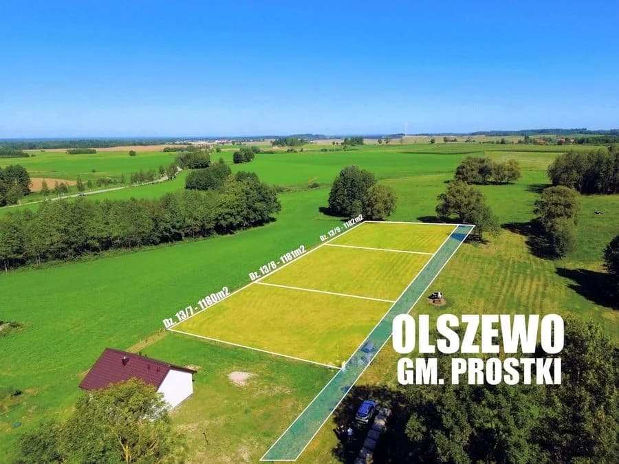 plot for sale in Prostki, Olszewo | 1,182 m²