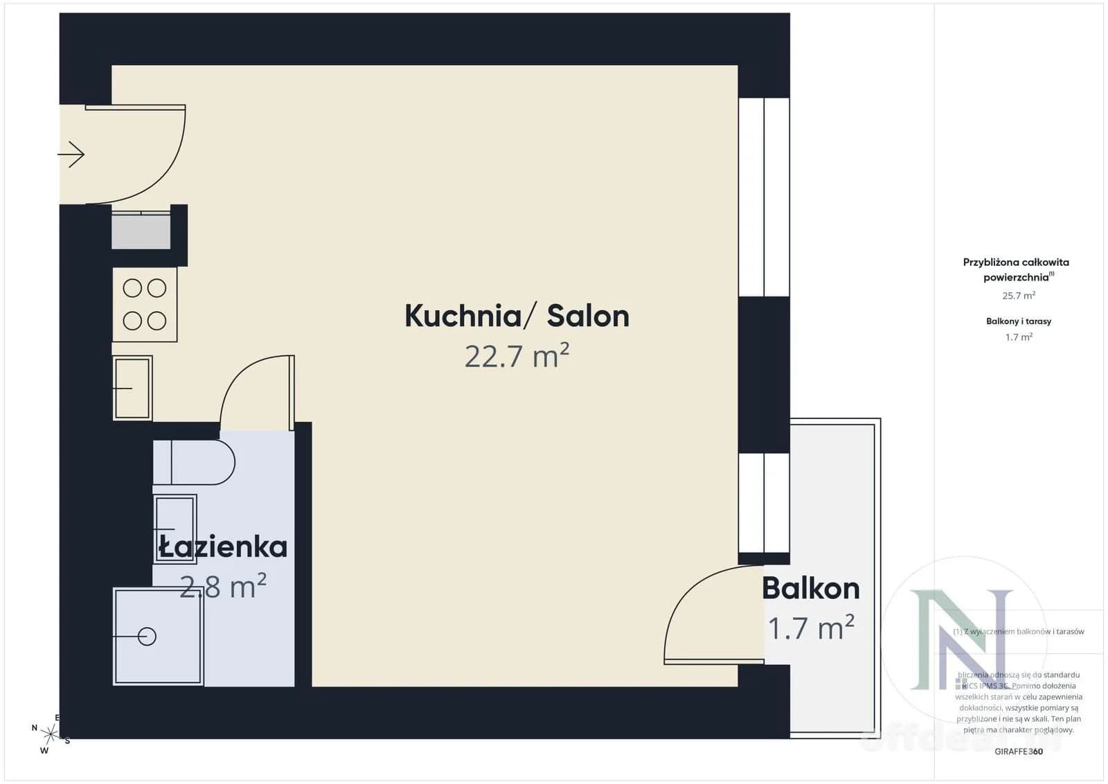 Zdjęcie 4: Mieszkanie, 1 pokoje, 26 m², Wrocław
