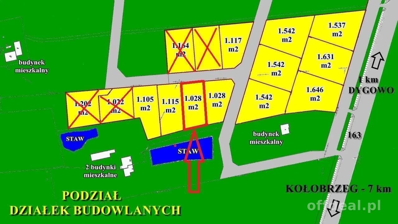 terrain à vendre à Dygowo | 1 631 m²