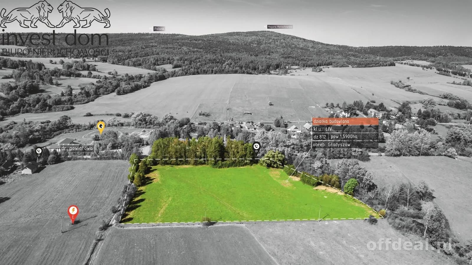 terrain à vendre à Gładyszów | 15 900 m²