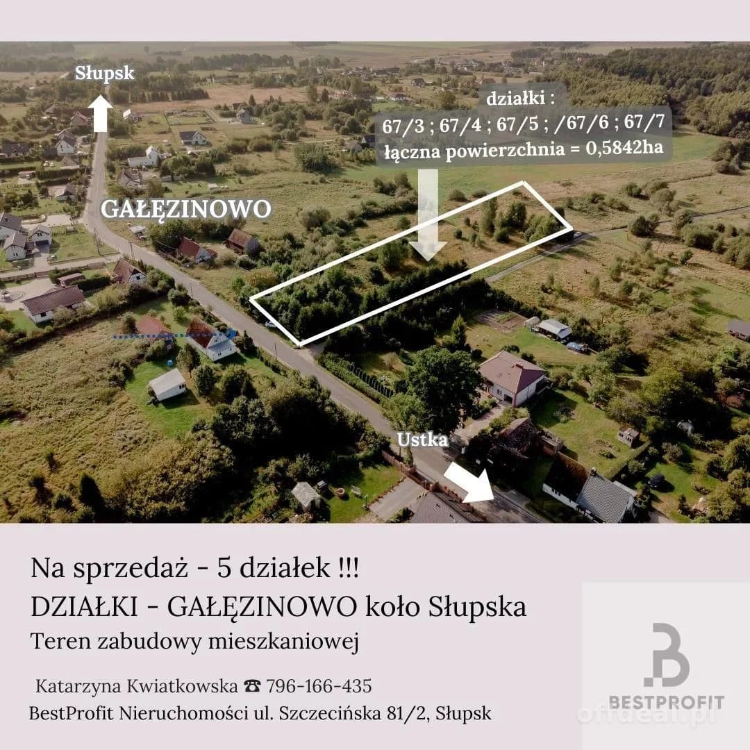 Sprzedam kompleks 5 działek Gałęzinowo,Słupsk,Ustka