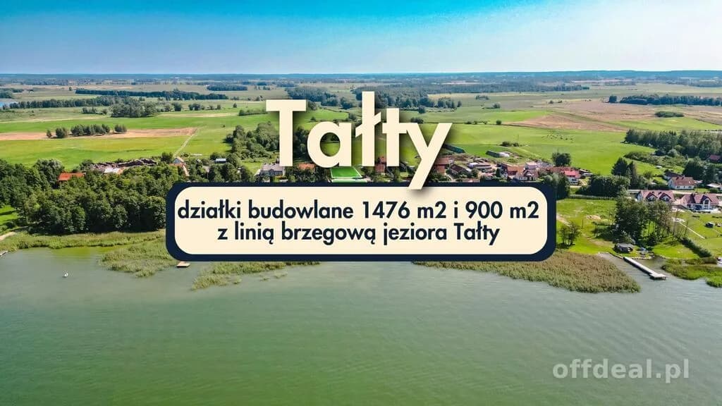 Tałty - dwie działki z MPZP, linia brzegowa