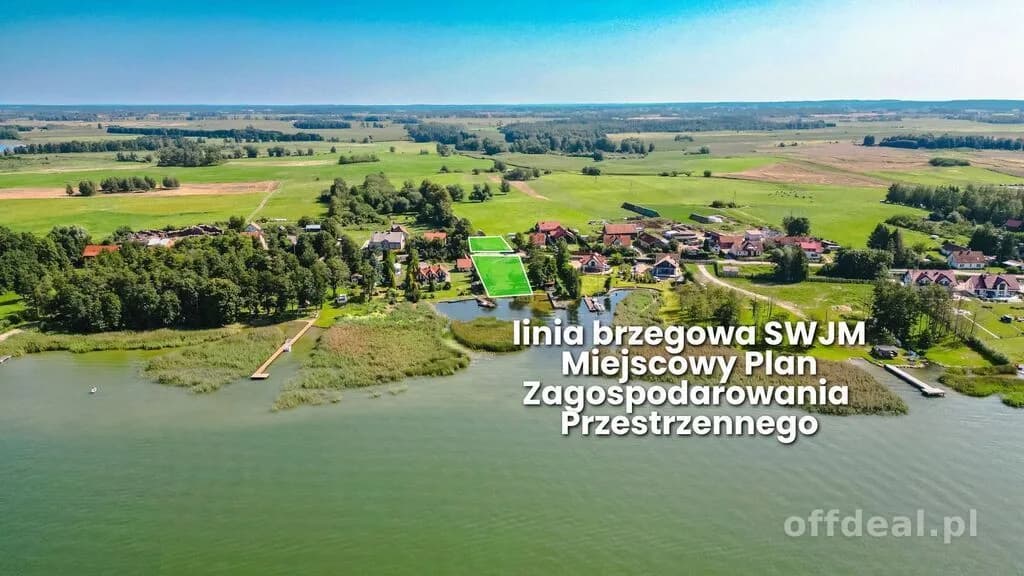 Tałty - dwie działki z MPZP, linia brzegowa SWJM