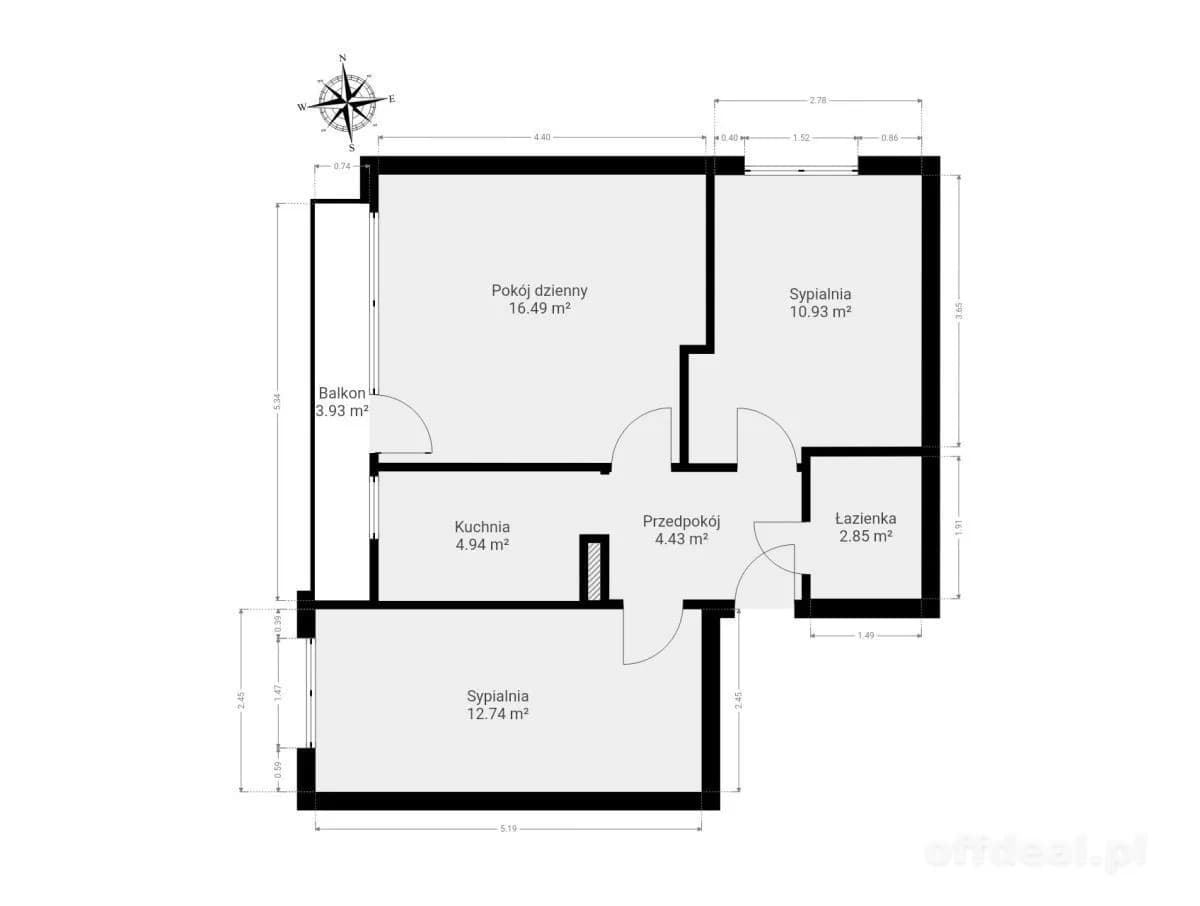 квартира на продаж у Warszawa, Targówek, Bródno | 3-кімн. | 54 m²
