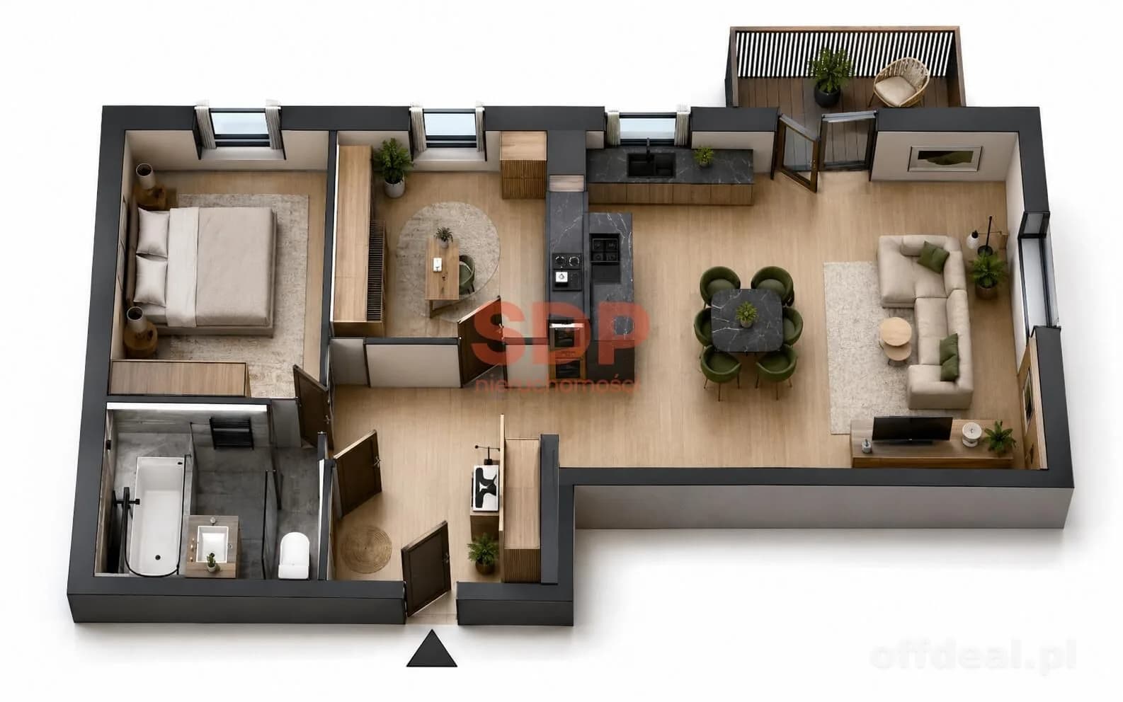 appartement à vendre à Zabrodzie | 3 pièces | 54,11 m²