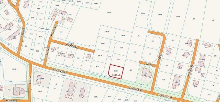 plot for sale in Niekanin | 1,502 m²