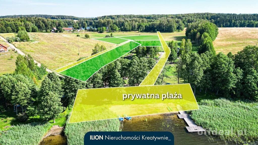 Przytuły | działki budowlane nad jeziorem z plażą