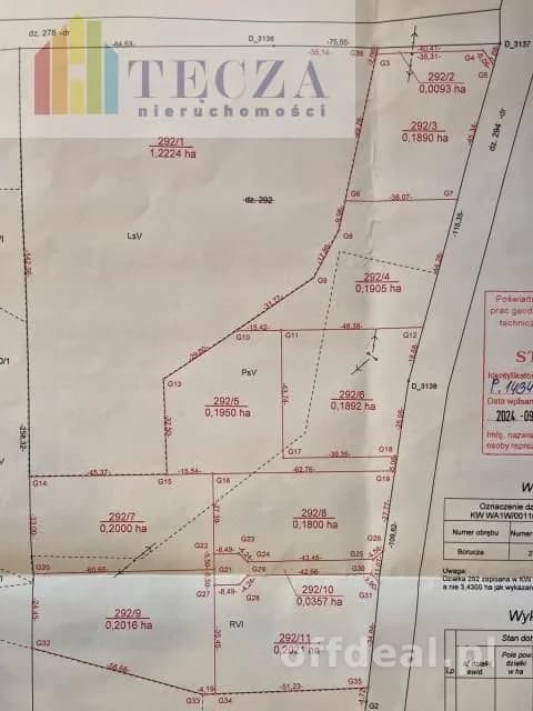 8 działek BUDOWALNYCH z wydanymi WZ,BORUCZA,gm.Strachówka