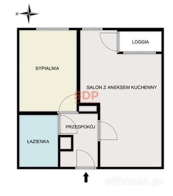 41 m² | 2 pokoje | 6 piętro | metro Księcia Janusza