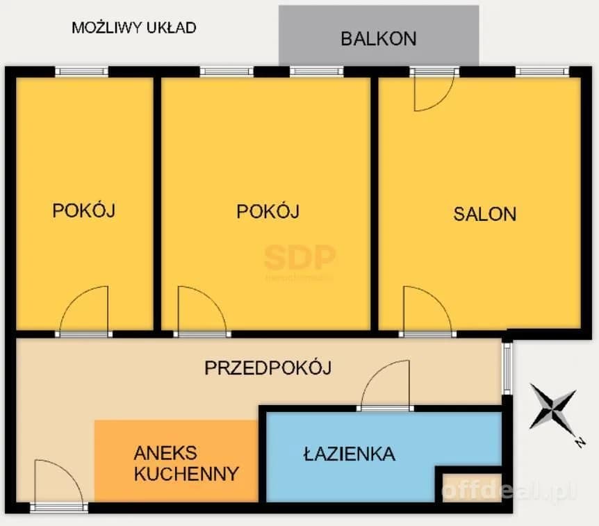 3 pokoje|balkon|klimatyzacja|Blisko centrum