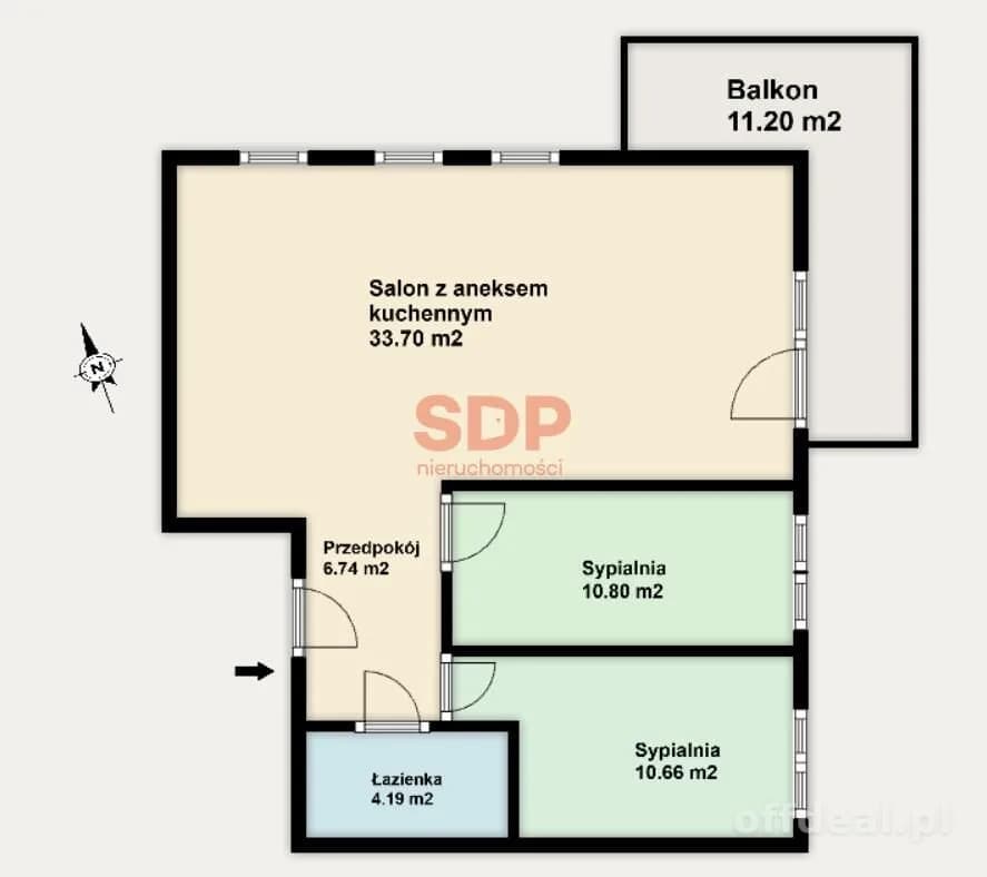 3-Zimmer Wohnung zum Verkauf in Wrocław, Fabryczna, Maślice | 66,09 m²