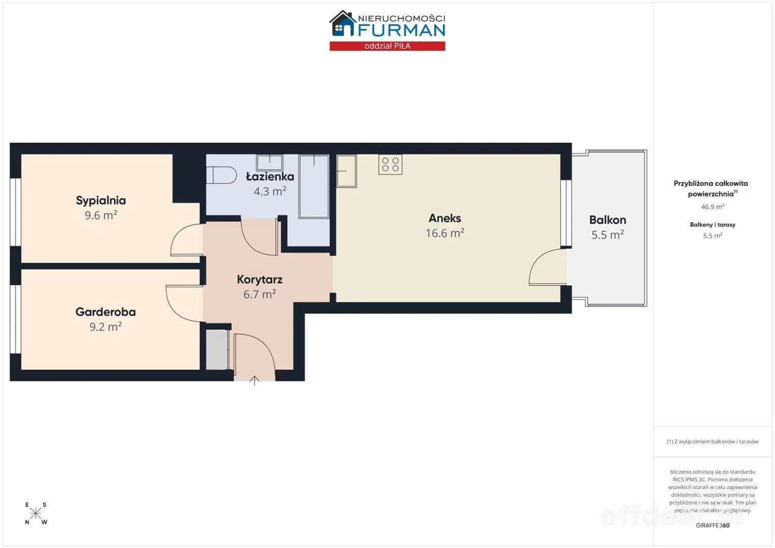 квартира на продаж у Piła, Zielona Dolina | 3-кімн. | 46,9 m²