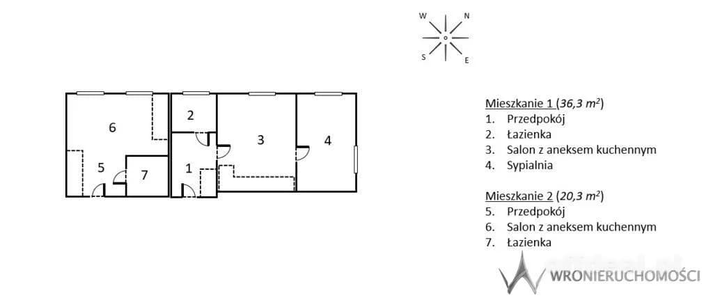 Dwa mieszkania w cenie jednego * 56 m2 * garaż