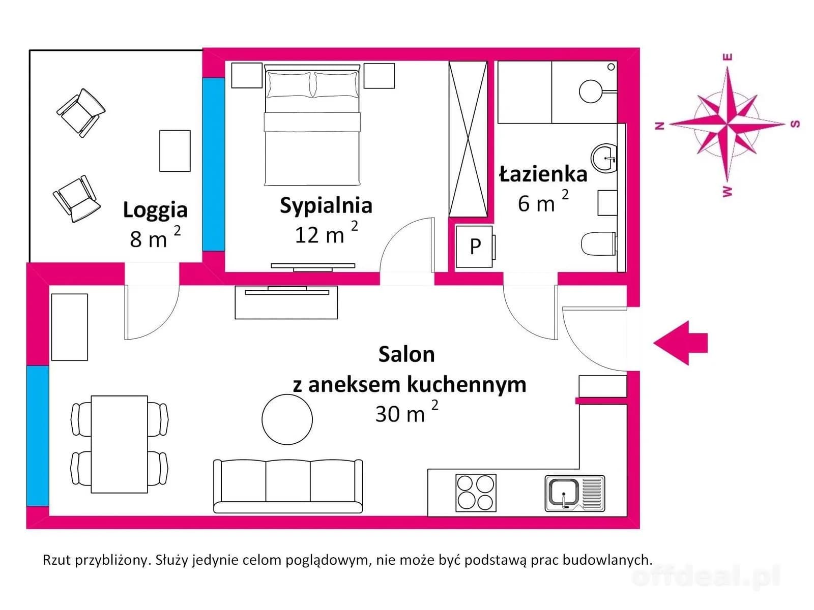 2-room apartment for sale in Kołobrzeg, Nadmorska | 47.93 m²