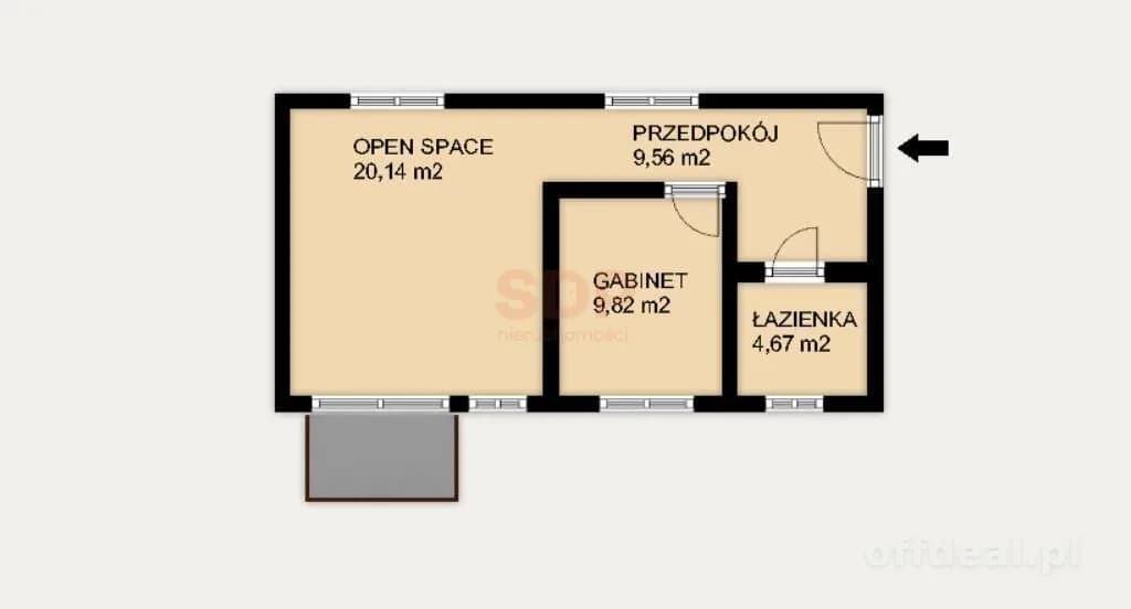 Lokal biurowy 44,19 m2| Sienkiewicza