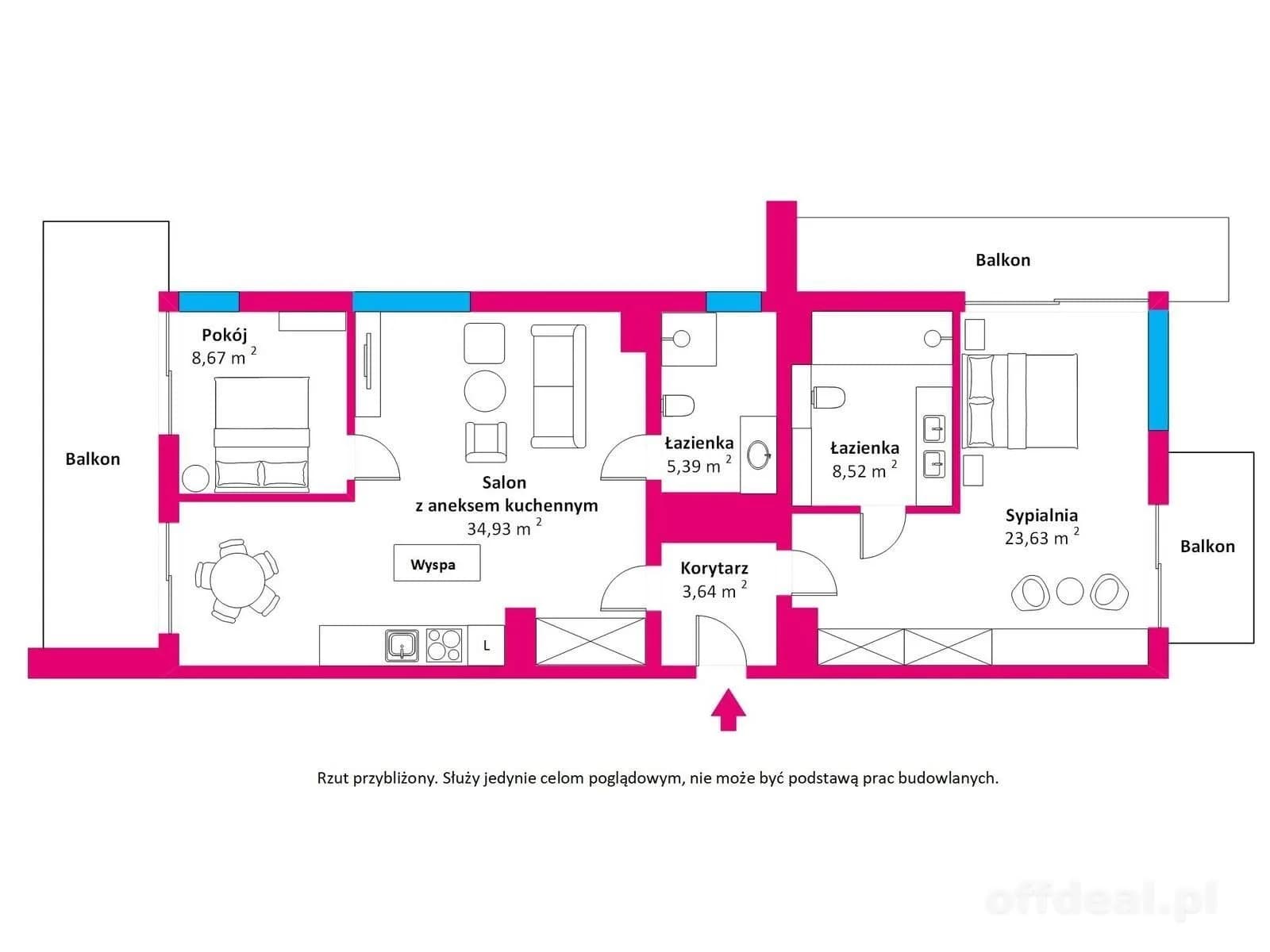 3-Zimmer Wohnung zum Verkauf in Kołobrzeg, Zachodnia | 84,78 m²
