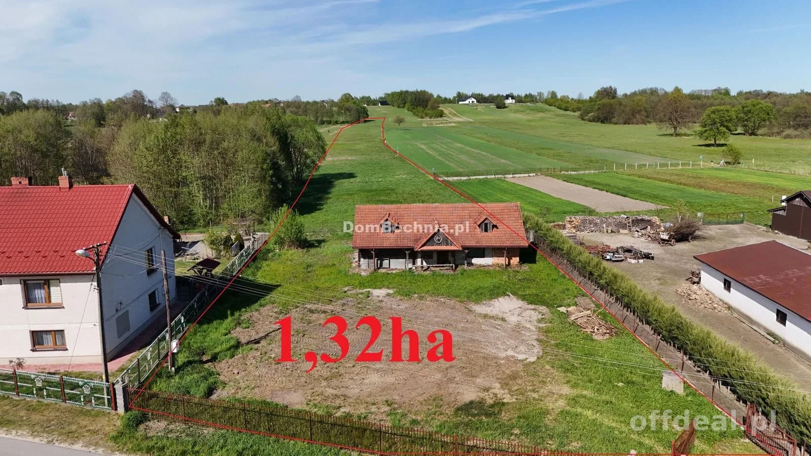 Dębina działka rolno budowlana 1.32ha stadnina