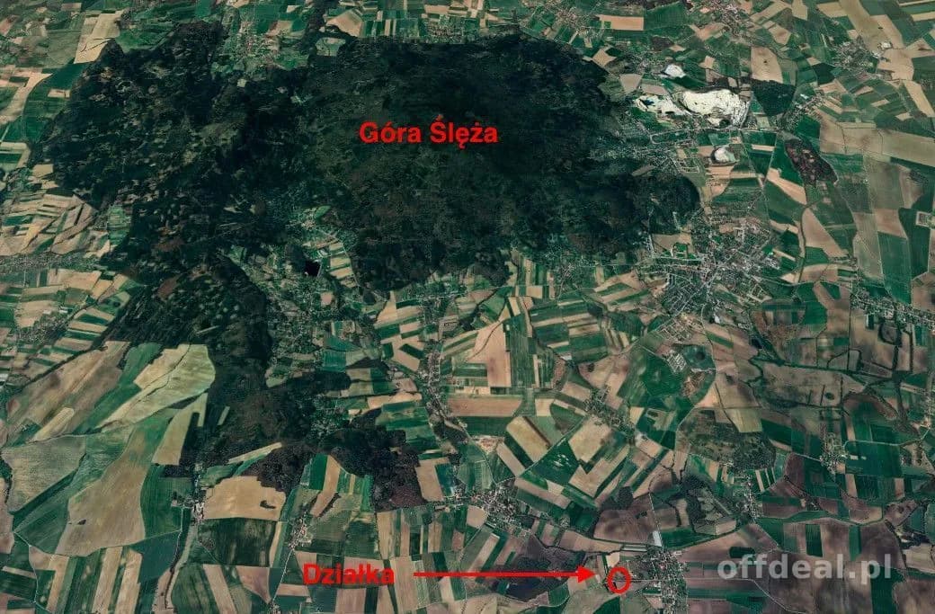 Działka 30arów - widok na Ślężę - 5 min od Sobótki
