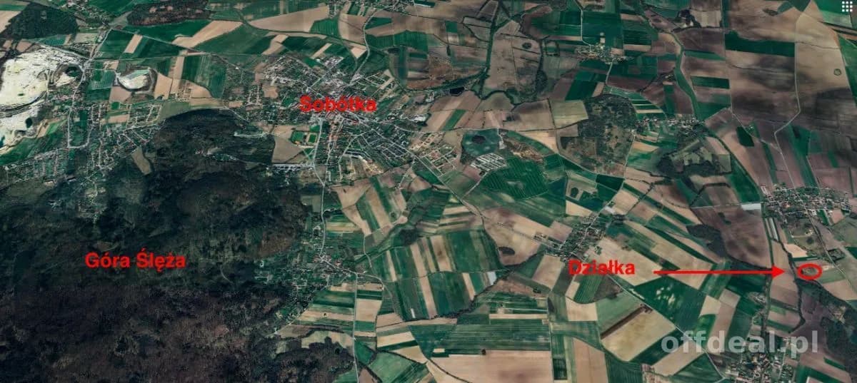 Działka 30arów - widok na Ślężę - 5 min od Sobótki