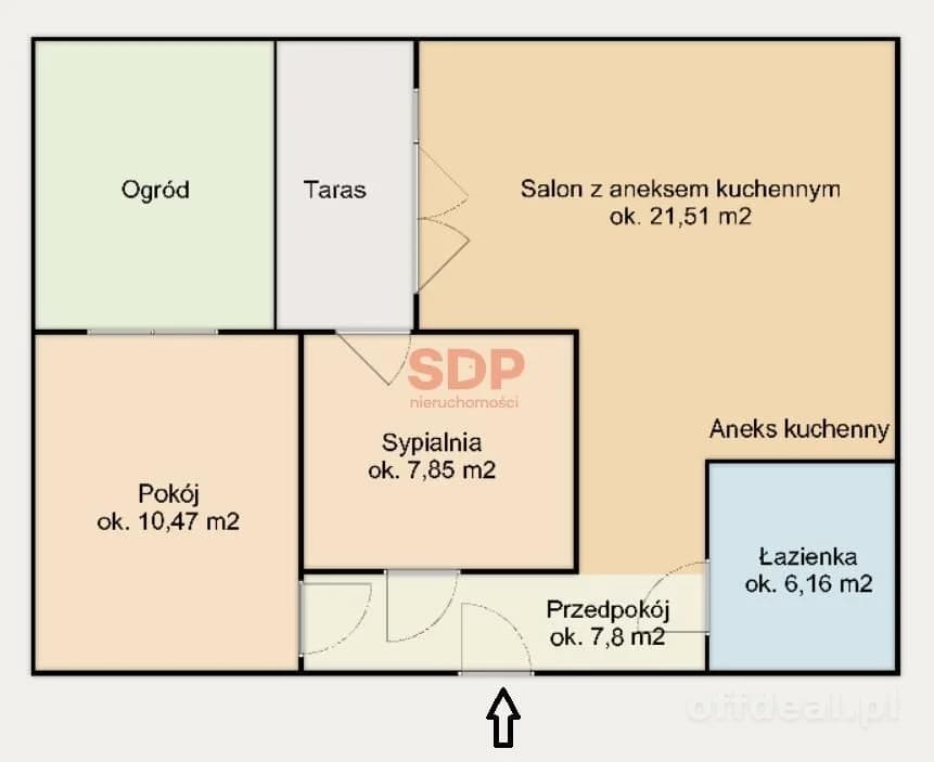 3 pokoje z tarasem na Krzykach