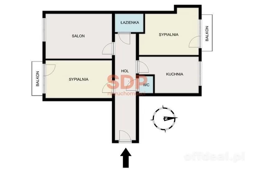 3-Zimmer Wohnung zum Verkauf in Warszawa, Mokotów, Sielce | 62,08 m²