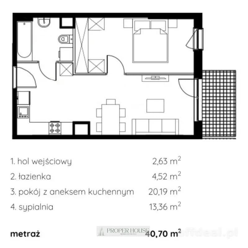 Photo 2: Apartment, 2 rooms, 41 m², Lublin